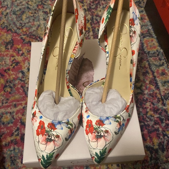 Jessica Simpson JS-Paryn Maxwell Floral Print D’Orsay Pumps - Picture 8 of 9